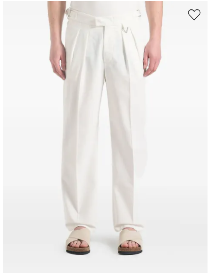 Manière De Voir  Pierre relaxed-fit pleated white tailored trousers
